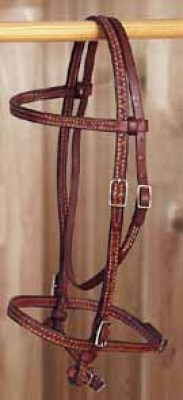 Basketweave Headstall Brown